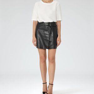 REISS Ace Buckle Wrap Skirt